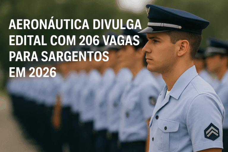 Aeronáutica divulga edital com 206 vagas para sargentos em 2026