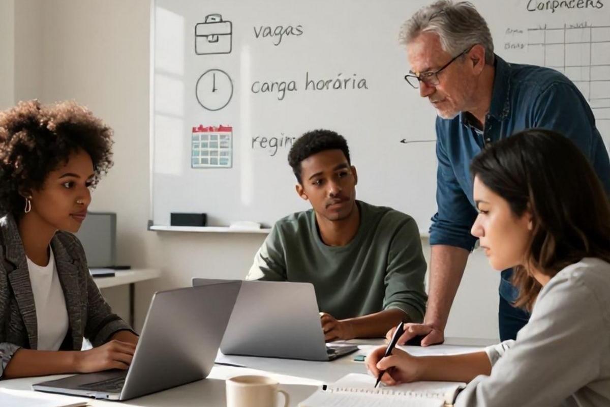 Vagas, carga horária e regime